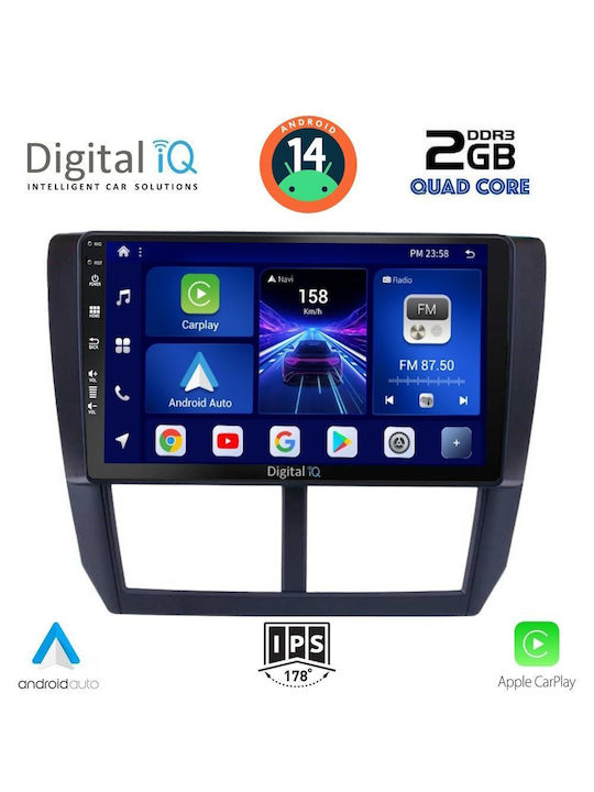 Digital IQ Ηχοσύστημα Αυτοκινήτου για Subaru Forester / Impreza 2008-2013 (Bluetooth/USB/AUX/WiFi/GPS/Apple-Carplay/Android-Auto) με Οθόνη Αφής 9"