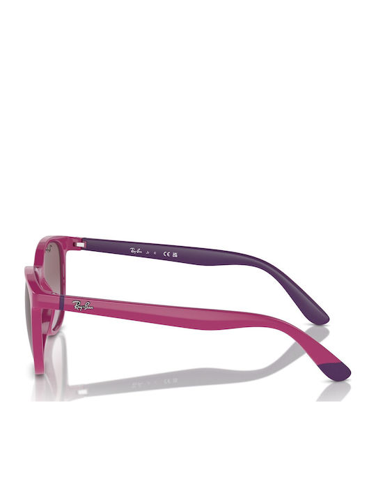 Ray Ban Square Kids Sunglasses with Polarized Lens Pink for 3-8 Years