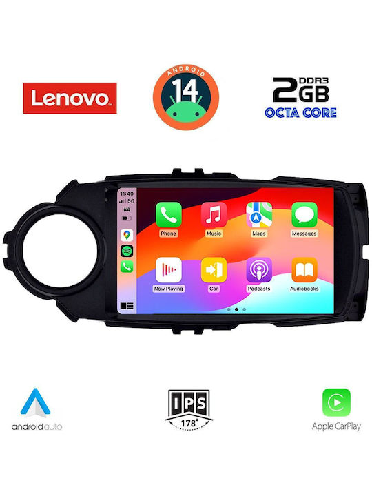 Lenovo Ηχοσύστημα Αυτοκινήτου για Toyota Yaris 2015-2020 (Bluetooth/USB/AUX/WiFi/GPS/Apple-Carplay/Android-Auto) με Οθόνη Αφής 9"