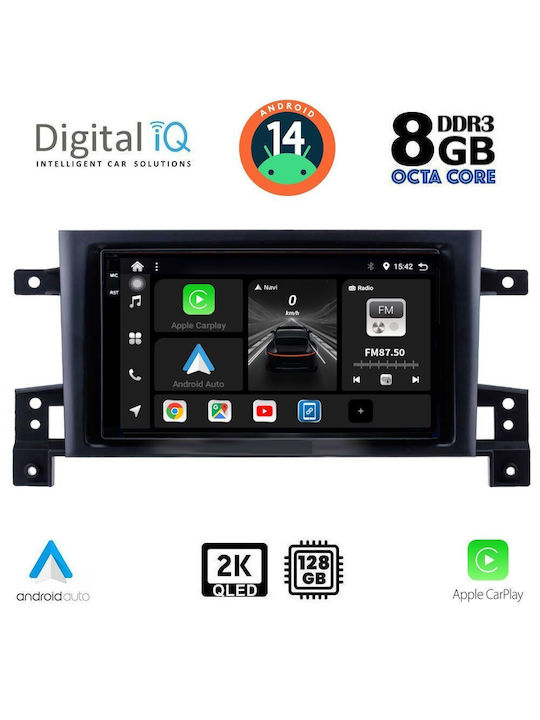 Digital IQ Car-Audiosystem für Suzuki Großer Vitara 2005-2015 (Bluetooth/USB/AUX/WiFi/GPS/Apple-Carplay/Android-Auto) mit Touchscreen 9"