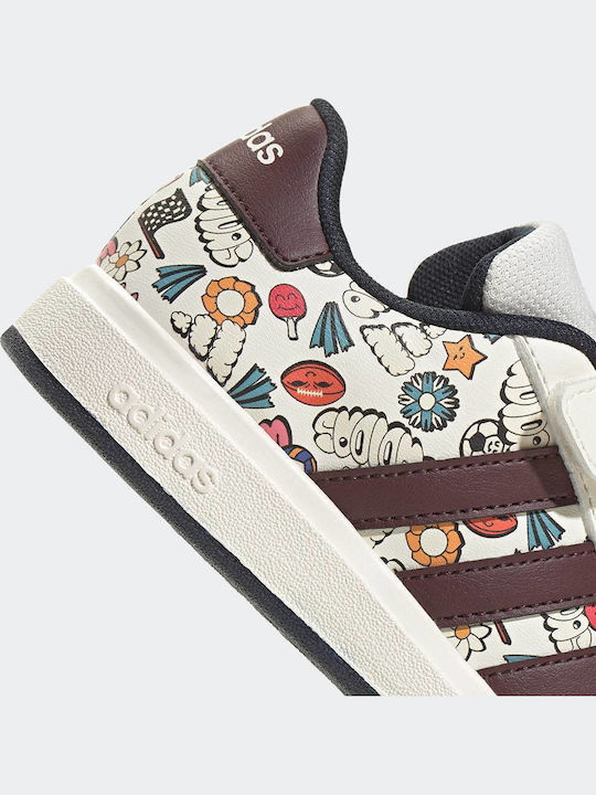 Grand Court 2.0 EL C Kinder Sneaker mit Klettverschluss Weiß