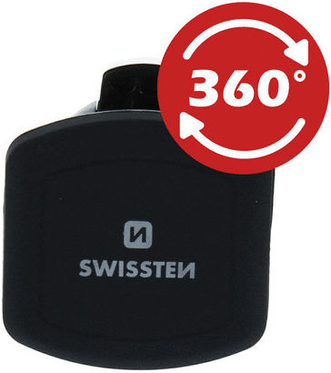 Swissten Suport Auto pentru Telefon & Tabletă cu magnet și Încărcare Wireless Neagră