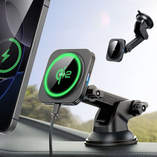 ESR Car Mobile Mount with Magnet and Wireless Charging MagSafe Black