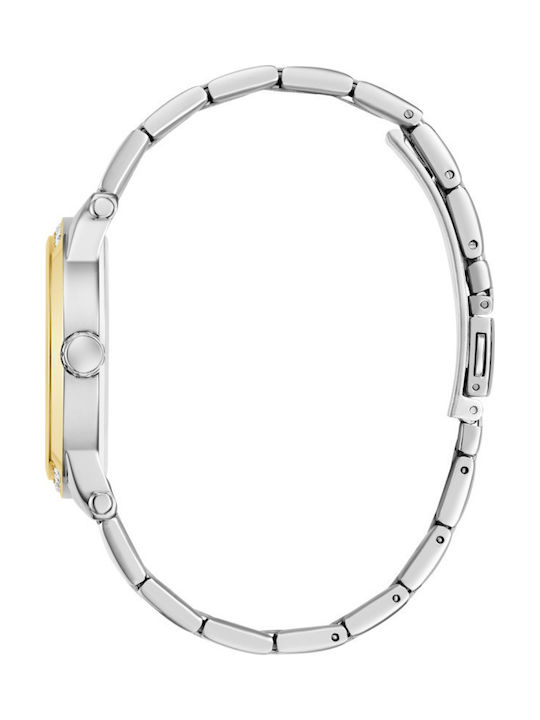Guess Γυναικείο Ρολόι 36mm Χρονογράφος Μπαταρίας με Χρυσό Μεταλλικό Μπρασελέ