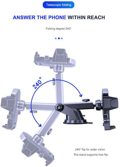 Andowl Car Mobile Mount with Adjustable Hooks Black