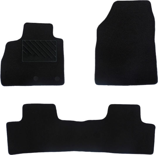 Autopataki Set Front and Back Car Mats 3 Pieces for Renault Scenic 2016+ Black