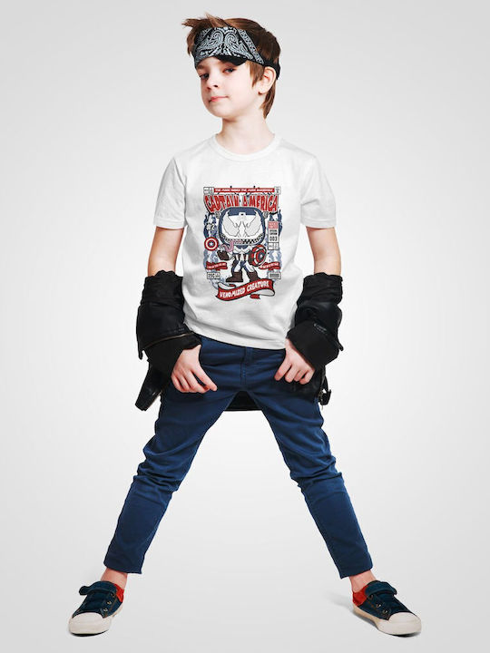 Kids Top White Venom Captain America