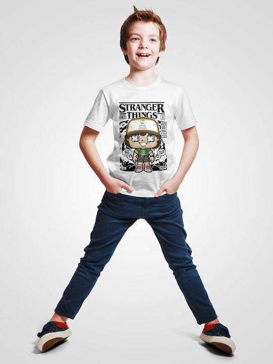 Kinder-T-Shirt White Stranger Things Dustin Seltsame Dinge Dustin