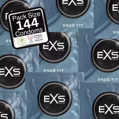 EXS Prezervative Snug Fit 144 Buc 49mm Subțiri Pentru Senzație Naturală Natural