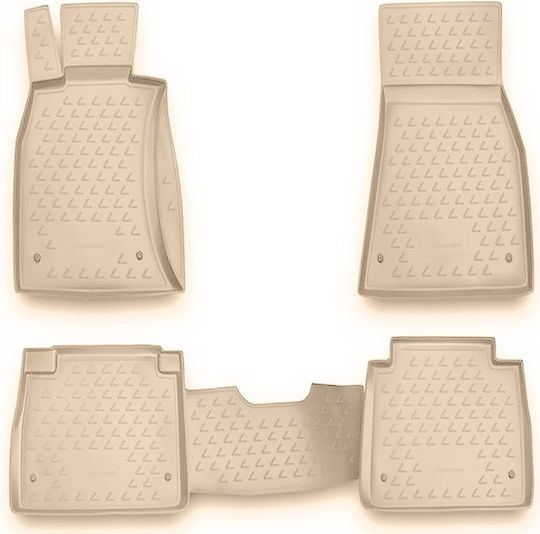 Novline Set of Front and Rear Mats 4pcs Tray Type for Lexus LS Beige