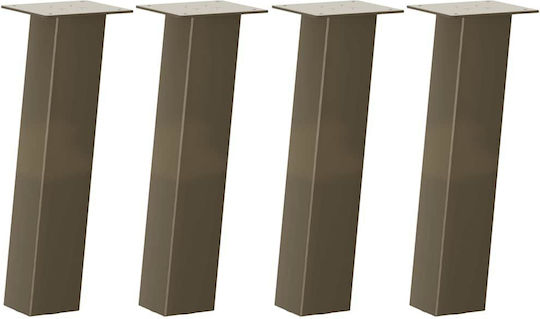 Coffee Table Legs 4 Pcs Natural Steel 42 cm Steel Brown 42 cm 80 mm