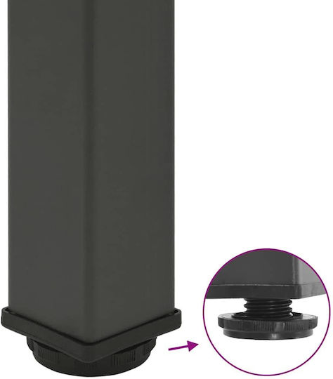 vidaXL Metallic Furniture Legs 4 Pieces Suitable for Table / Coffee Table 32cm Anthracite