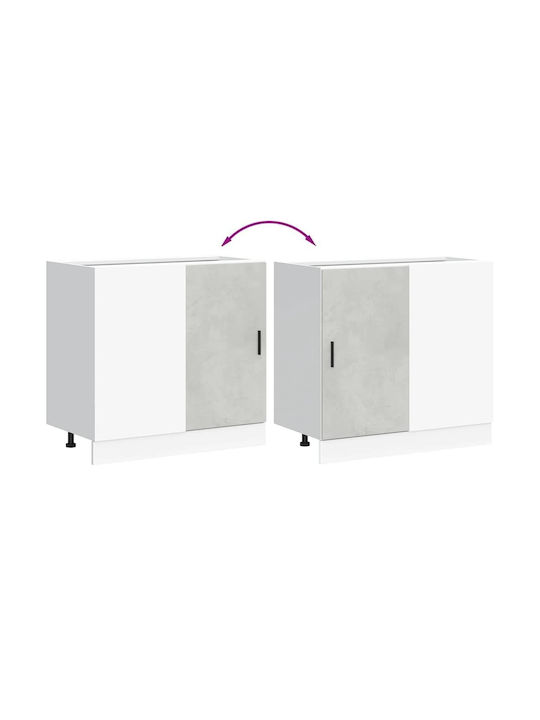 Ντουλάπι Νεροχύτη Γκρι Σκυροδέματος 80x46x81.5εκ.
