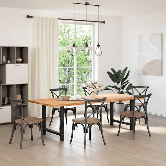 vidaXL Металик Крак На Мебел 2 Бройки Подходящ За Маса / Малка Маса / Офис 80x72x72см Черен