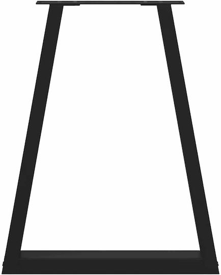 vidaXL Metallic Furniture Leg 2 Pieces Suitable for Table / Coffee Table / Office 60x72cm Black