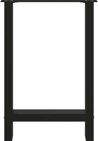 vidaXL Металик Крак На Мебел 2 Бройки Подходящ За Маса / Малка Маса / Офис 60x72см Черен
