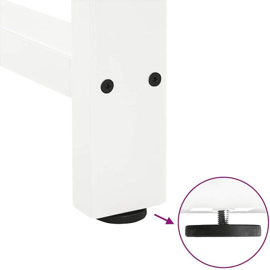 vidaXL Metallic Furniture Leg 2 Pieces Suitable for Table / Coffee Table / Office 100x72x72cm White