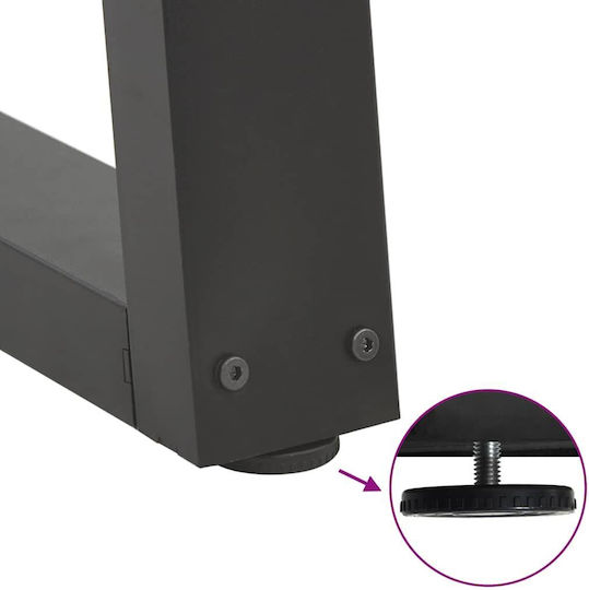 vidaXL Metallisches Möbelbein 2Stücke Für Tisch / Beistelltisch / Büro 60x72cm Anthrazit
