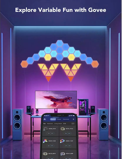 Govee Smart Dekorative Tischlampe Glide Hexa Erweiterungspack LED RGBIC Sechseck 2 Stück