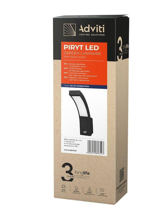 Adviti Επιτοίχιο Εξωτερικό Φωτιστικό LED IP54 10W με Φυσικό Λευκό Φως