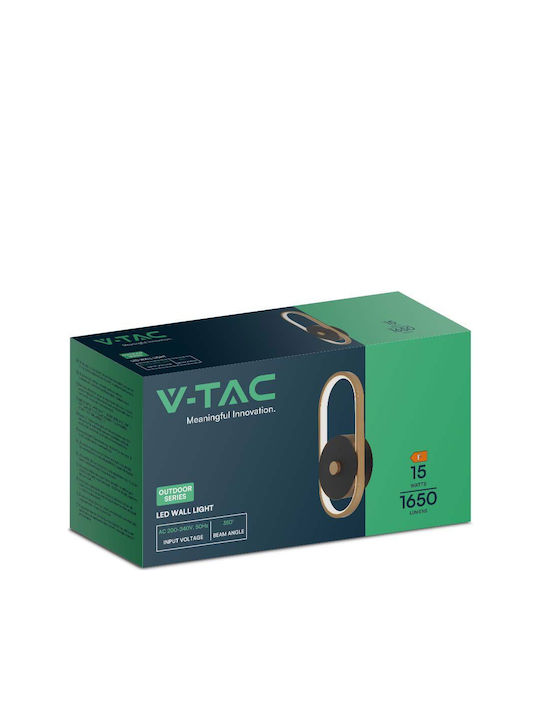 V-TAC Φωτιστικό Τοίχου με Ενσωματωμένο LED και Φυσικό Λευκό Φως 33x15x4.4εκ.