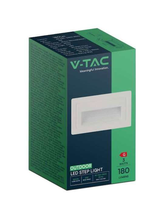 V-TAC Wandmontierte Außen-Deckenleuchte LED IP65 3W mit Warmweiß Licht 5.8x10.3x4.5εκ.
