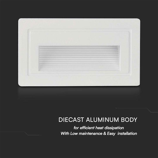 V-TAC Wandmontierte Außen-Deckenleuchte LED IP65 3W mit Warmweiß Licht 5.8x10.3x4.5εκ.