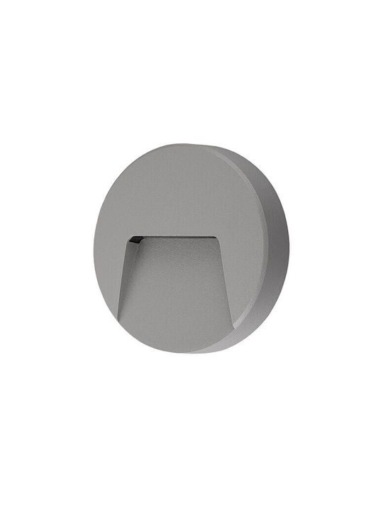 Eurolamp Επιτοίχια Εξωτερική Πλαφονιέρα LED IP65 3W με Φυσικό Λευκό Φως