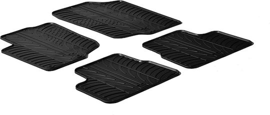 Gledring Set of Front and Rear Mats 4pcs for Peugeot 207 2006-2012 Black