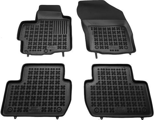 Rezaw Plast Set of Front and Rear Mats 4pcs Tray Type for Peugeot 4007 Mitsubishi Outlander 2014+ Black