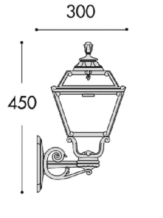 Elmark Wall-Mounted Outdoor Lantern E27 IP55