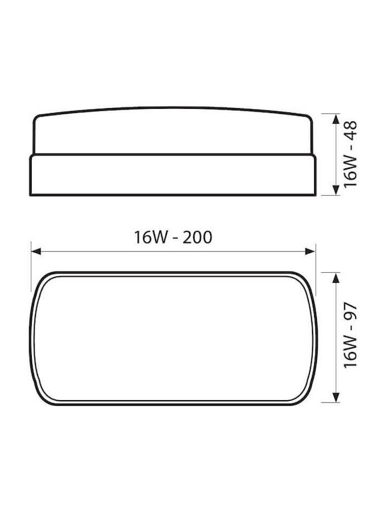 Vivalux Bali Bulkhead LED 16W 4000K 20x9.7x4.8cm Vivalux Bali Bulkhead LED 16W 4000K 20x9.7x4.8cm