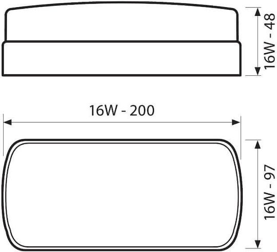 Vivalux Bali Bulkhead LED 16W 4000K 20x9.7x4.8cm Vivalux Bali Bulkhead LED 16W 4000K 20x9.7x4.8cm