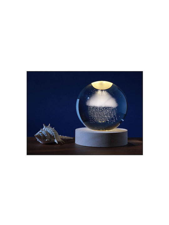 Total Gift Διακοσμητικό Φωτιστικό LED Θερμό Λευκό 3000K Crystal Ball 8x8εκ.