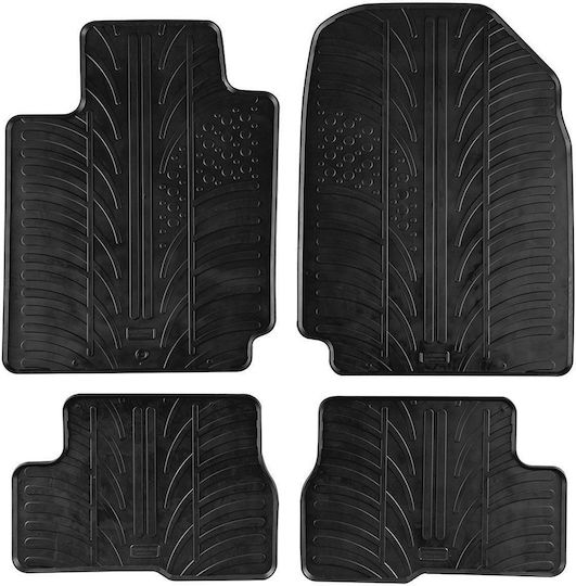 Gledring Σετ Μπροστινά και Πίσω Πατάκια 4τμχ για Nissan Micra 2003-2010 Μαύρα