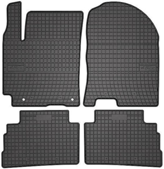 Frogum Set of Front and Rear Mats 4pcs Tray Type for Hyundai Kona 2017-2023 Black