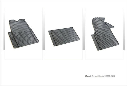 Frogum Set of Front and Rear Mats 3pcs for Renault Master 1998-2010 Black