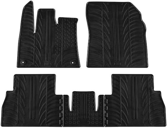 Set of Front and Rear Mats 4pcs for Peugeot Rifter Opel Combo Citroen Berlingo 2018 Black