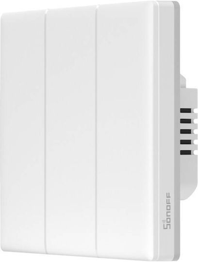 Sonoff T5EU3C Încastrat Comutator de Perete Wi-Fi Iluminat Dublu cu Cadru Alb