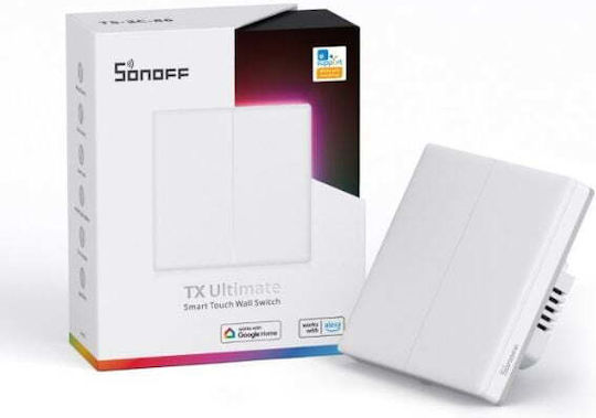 Sonoff T5EU2C Recessed Touch Wall Switch Wi-Fi Lighting Two-Way with Frame White