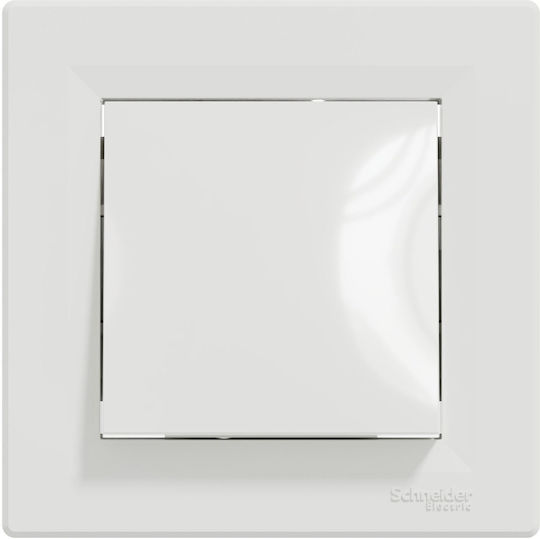 Schneider Electric Asfora Recessed Wall Switch Lighting One-Way with Frame White