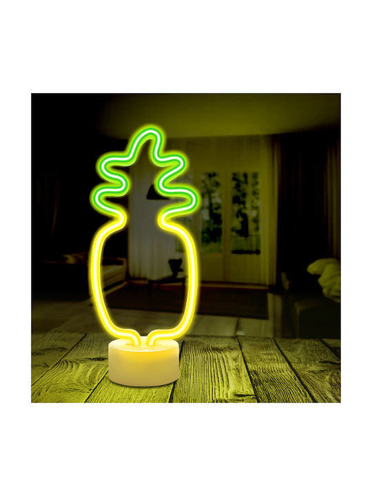 Neon Led On Stand Pineapple Orange Green Usb-c Fsc-12 Forever Light