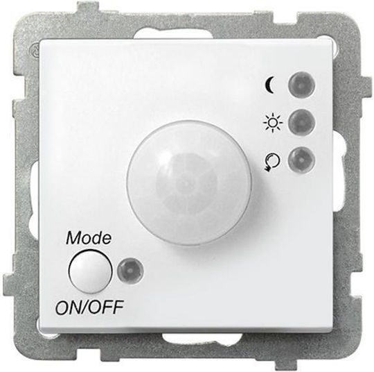 Ospel Sonata Recessed Wall Switch Motion Sensor Lighting without Frame White