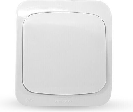 Geyer Waterproof Wall-Mounted Electrical Wall Switch One-Way With White Frame