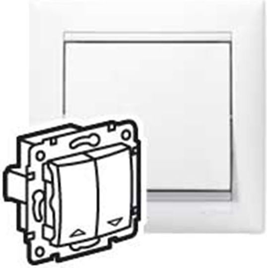 Legrand Neutral 06 01 Χωνευτός Διακόπτης Τοίχου Ρολών Διπλός χωρίς Πλαίσιο Λευκός