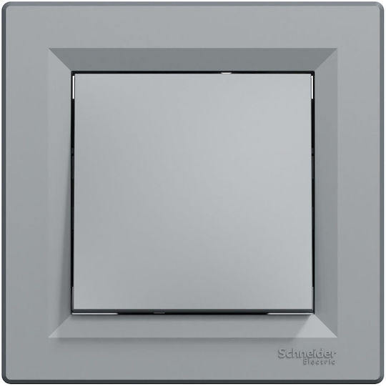 Schneider Electric Asfora Recessed Wall Switch Lighting One-Way without Frame Steel