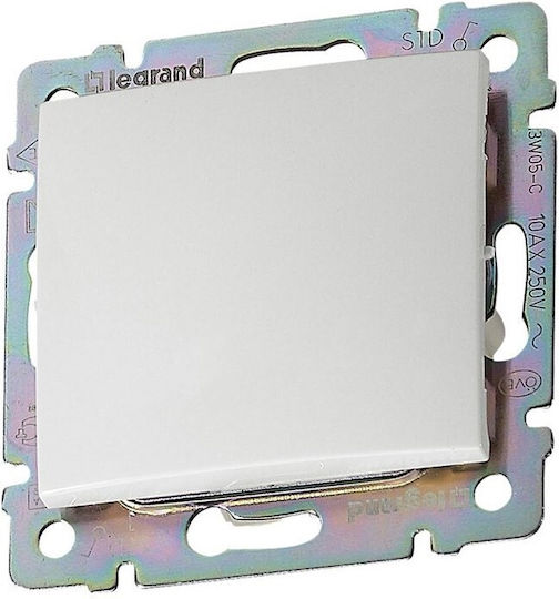 Legrand Valena 07 Χωνευτός Διακόπτης Τοίχου Μονός χωρίς Πλαίσιο Aller Retour Λευκός