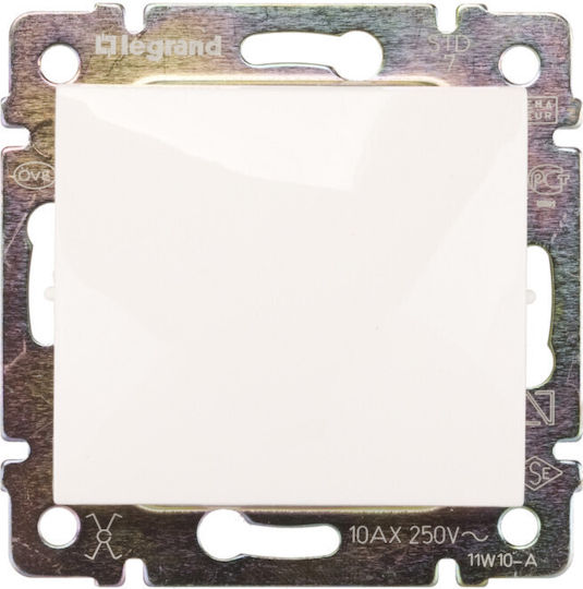 Legrand Valena 07 Χωνευτός Διακόπτης Τοίχου Μονός χωρίς Πλαίσιο Aller Retour Λευκός