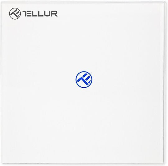 Tellur Επιτοίχιος Διακόπτης Τοίχου Αφής Wi-Fi Μονός με Πλαίσιο Λευκός