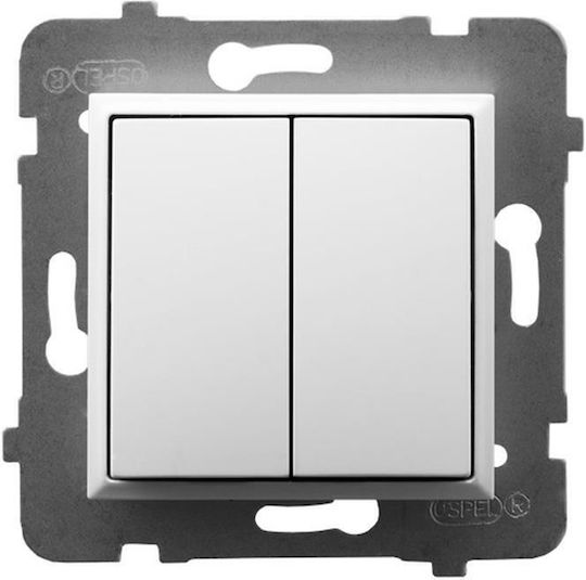 Ospel Recessed Wall Switch Lighting Two-Way without Frame White